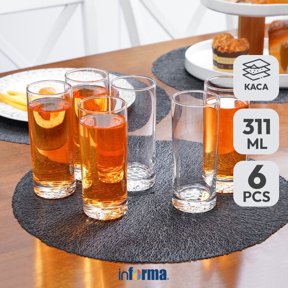 Jual Informa Libbey Bostonian Gelas Kaca 311 ml Set 6 Pcs Transparan ...