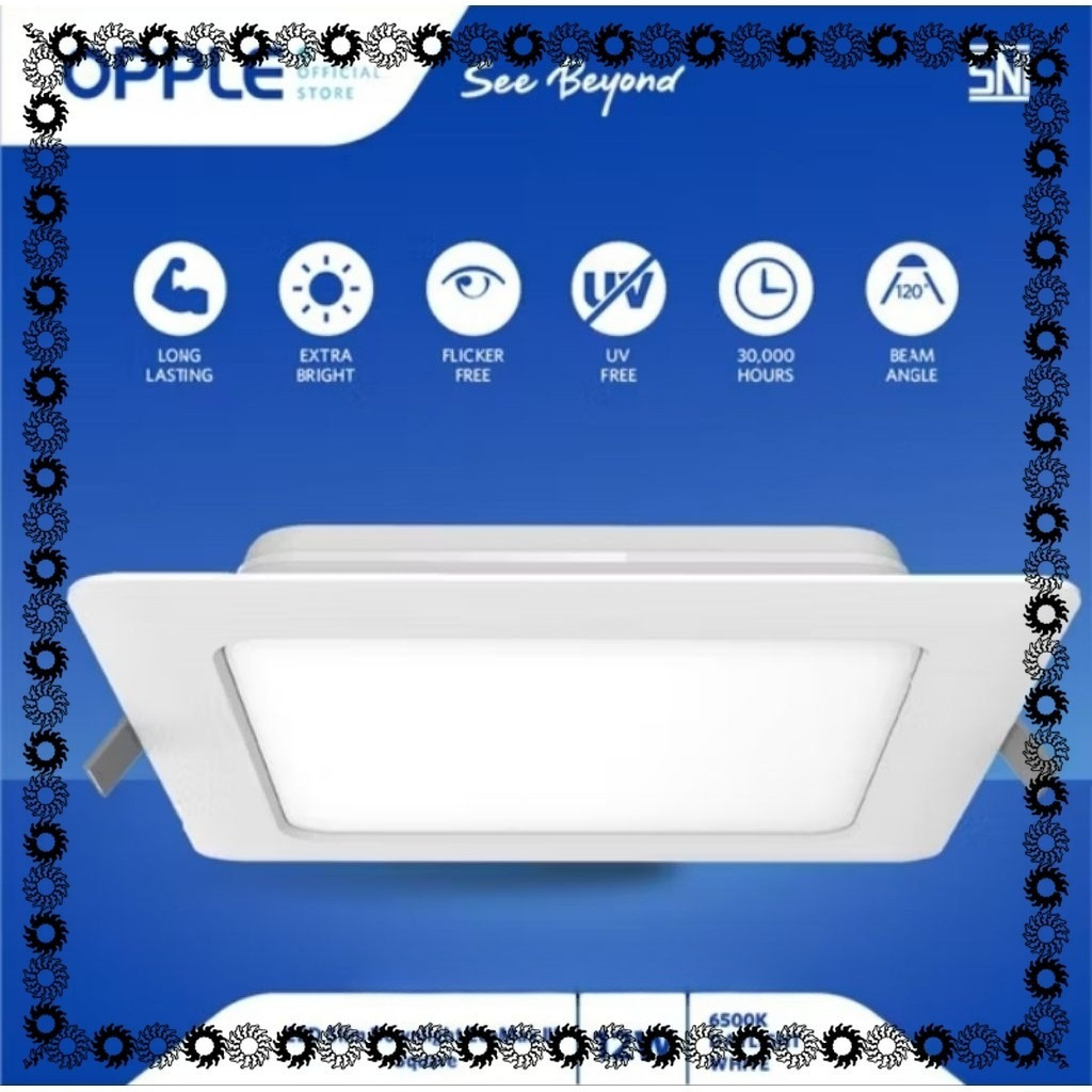 Jual Opple Led Panel Downlight Inbow 12 Watt kotak | Shopee Indonesia