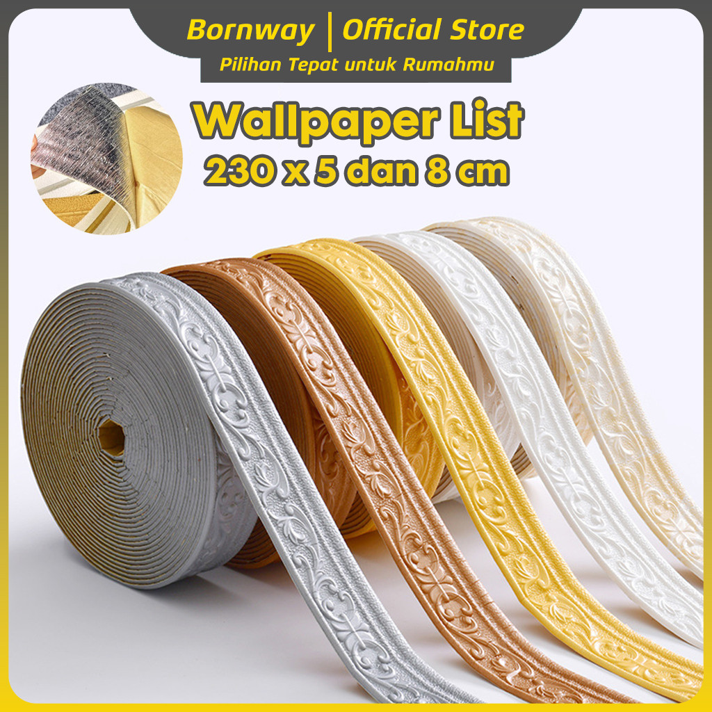 Jual Bornway - Wallpaper List 3D Foam Wallborder Foam 2.3 Meter Wall ...