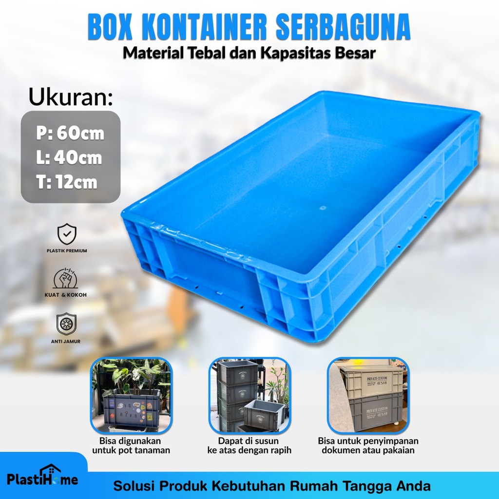 Jual PlastiHome Container Box Logistik Box Serbaguna 60x40x12cm ...