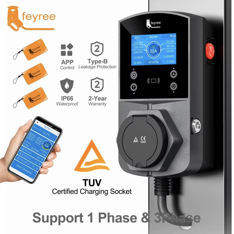 Jual feyree Type2 EV arger Socket Version 22KW Smart Electric Car arger ...
