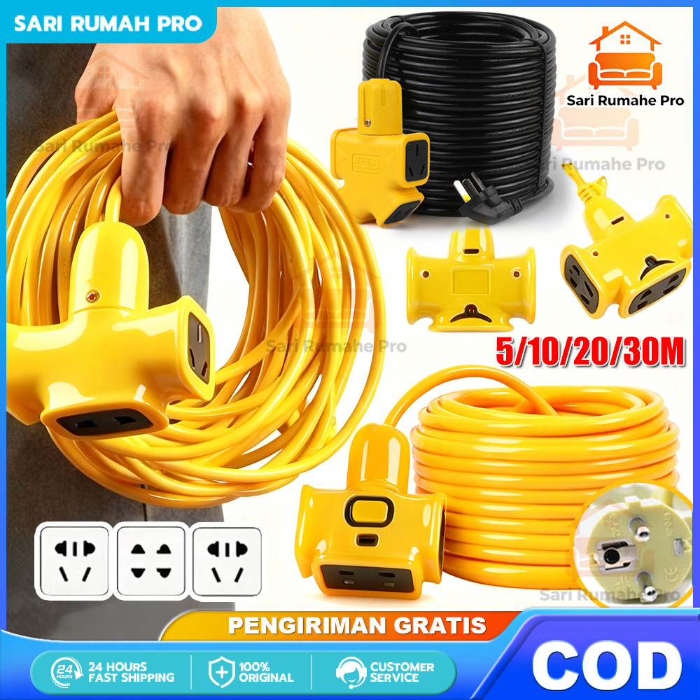 Jual 3M/5M/10M/20M/30M 2-Pin Plug 3600W Extension Cord Extra-long Plug ...