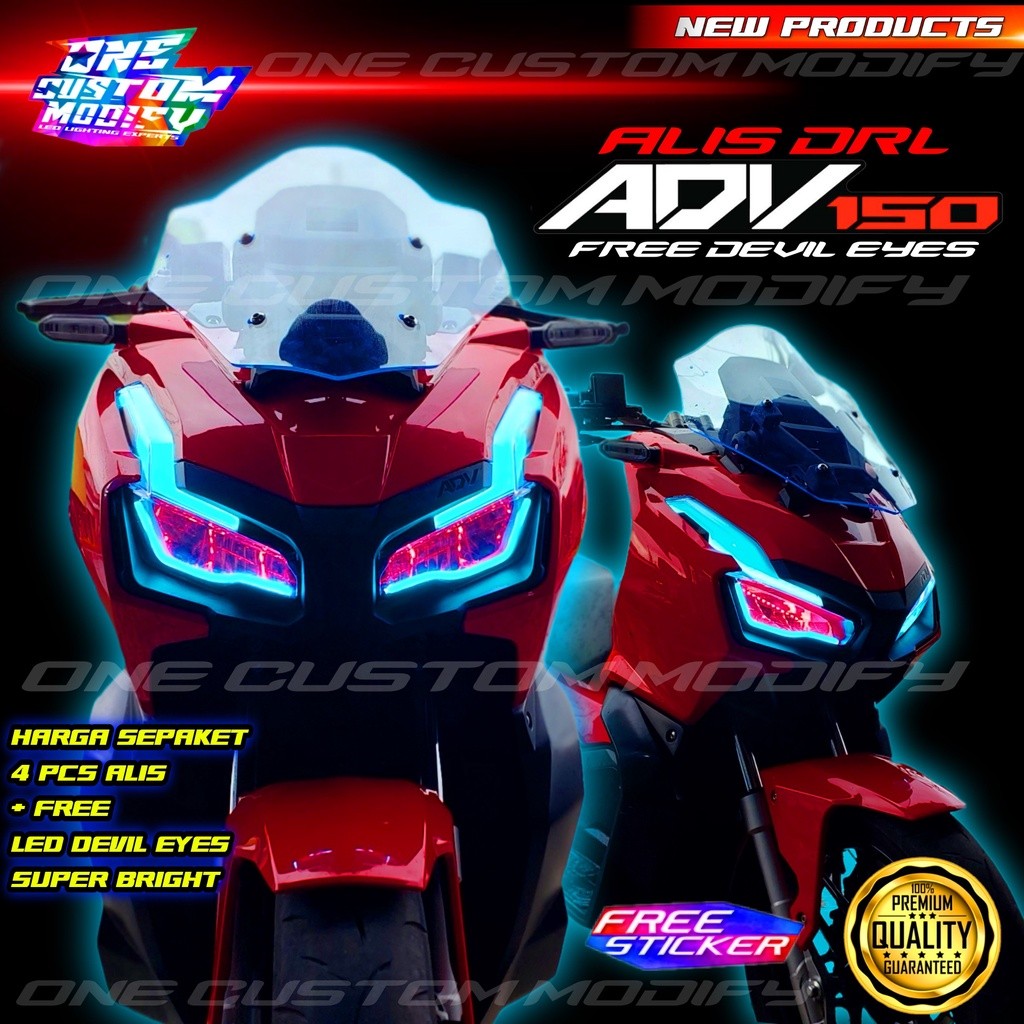 Jual LAMPU LED ALIS DRL BONUS DEVIL EYES ADV 150 & 160 ALL NEW ADV 2020 ...
