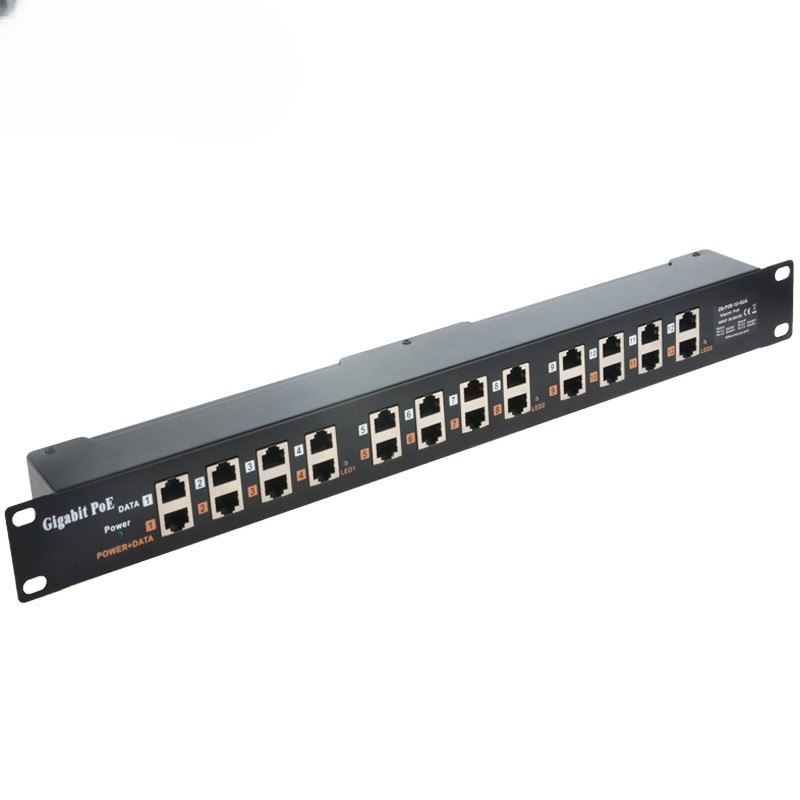 Jual GPOE121U Gigabit POE Injector 12 Port Passive Rack Mount POE Patch ...