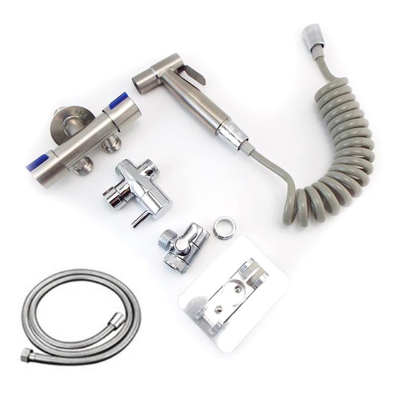 Jual Stainless Steel bidet sprayer set kit for Toilet metal Hand ...