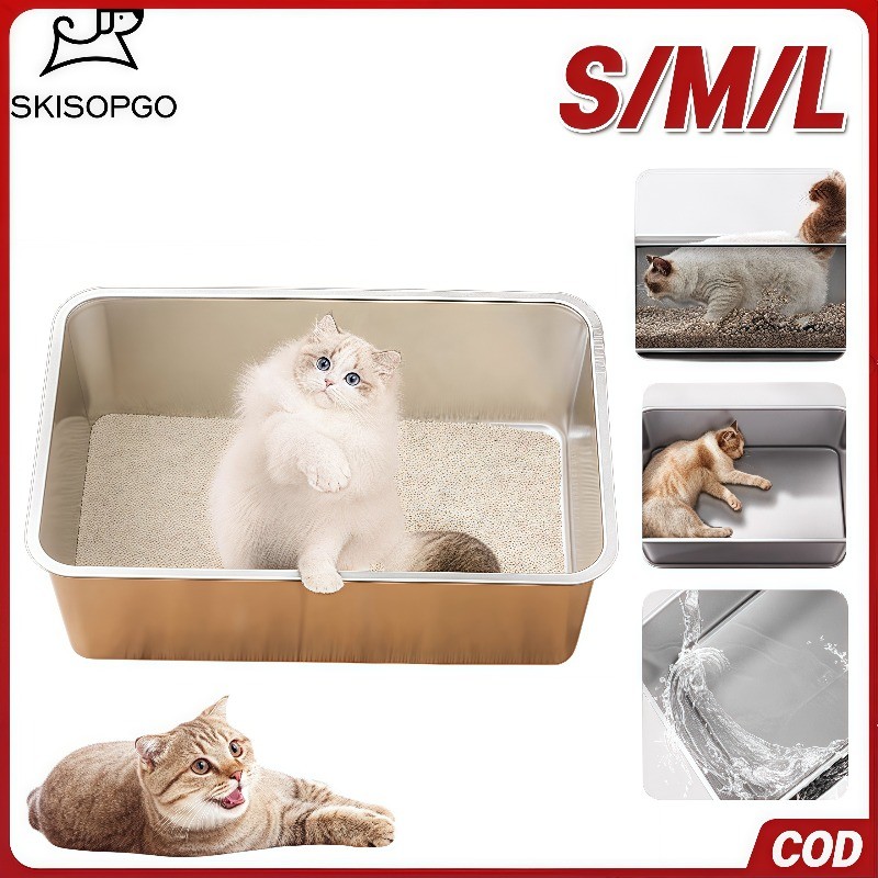 Jual SKISOPGO S/M/L Tempat Pasir Kucing Stainless Ukuran Besar Tempat ...