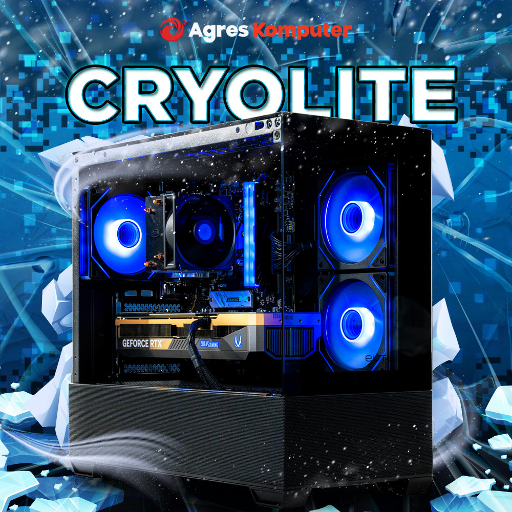 AGRES CRYOLITE PC I5 12400F RTX 5050 8G/ 16GB 1TB WIFI + BT RAKITAN PC GAMING