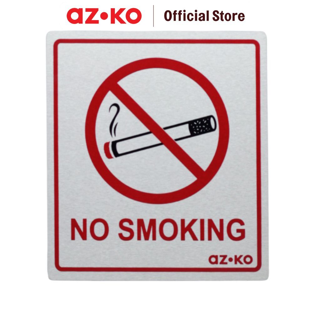 Jual AZKO 9x10 cm Stiker Anodized Sign No Smoking Sticker Penanda Label ...