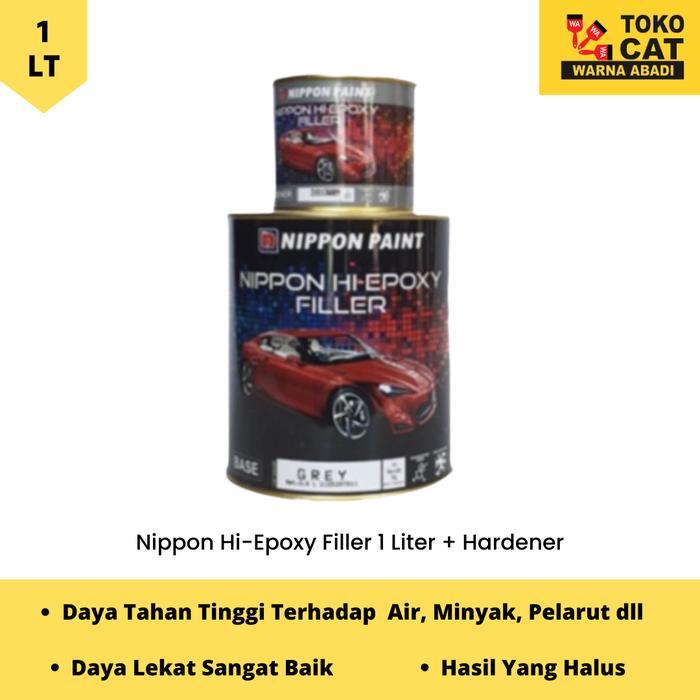 Jual Nippon Hi-Epoxy Filler 1 Liter + Hardener - Hitam | Shopee Indonesia