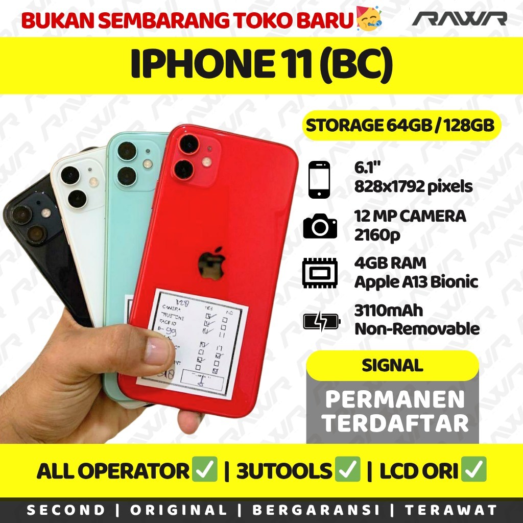 Jual IP BC IP 11 64GB/128GB/256GB Second Inter Normal Bekas Terawat ...
