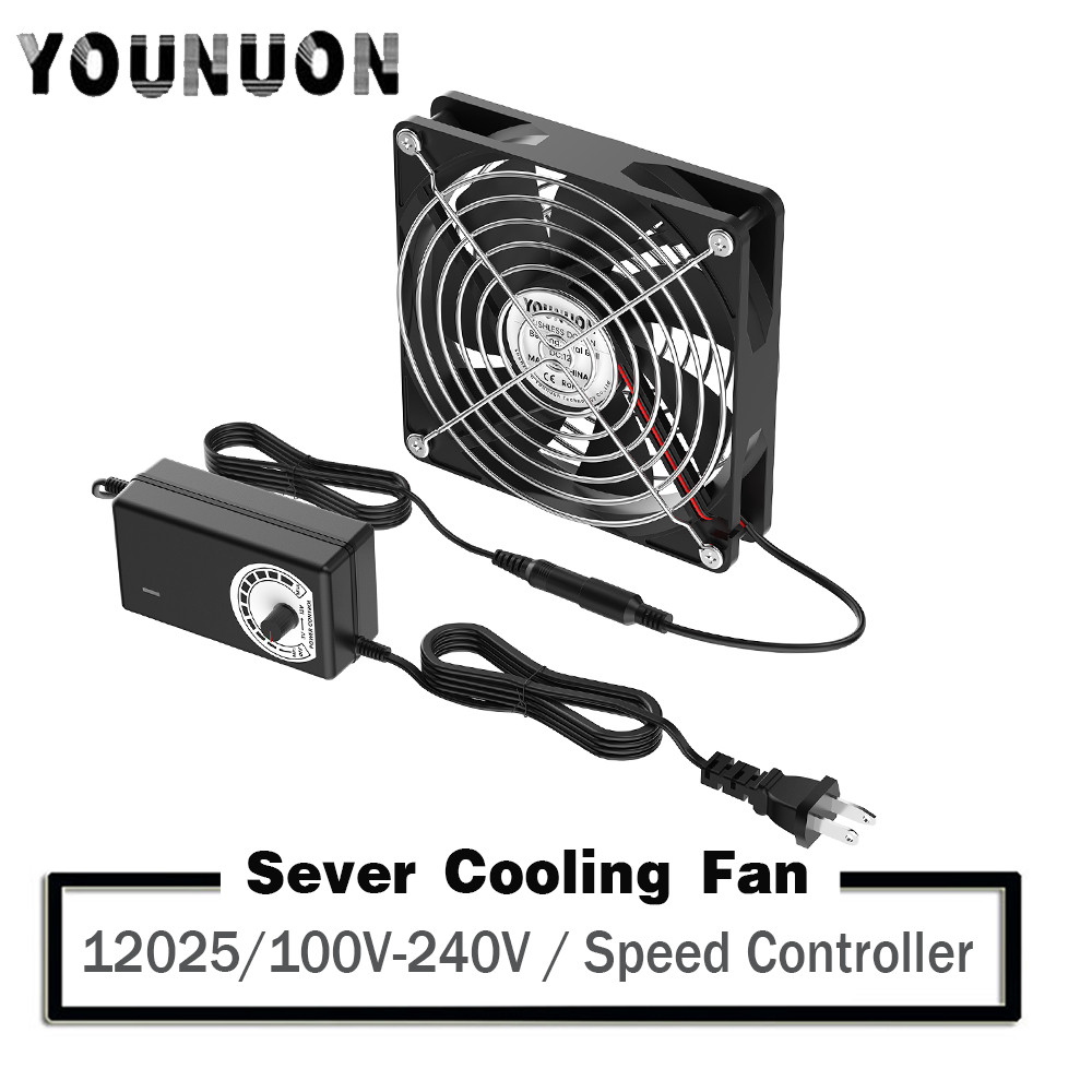 Jual 120mm Computer Fan with Speed Controller AC Plug Power Cord 110V ...