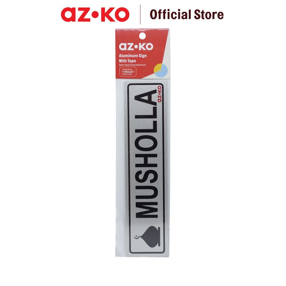 Jual AZKO 4.5x19.5 cm Stiker Anodized Sign Musholla Sticker Penanda ...