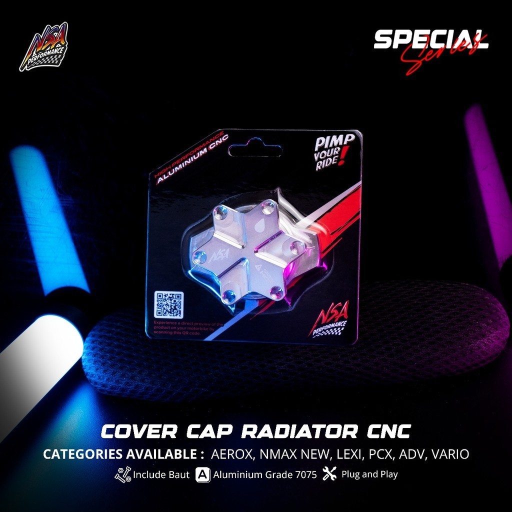 Jual NSA COVER CAP RADIATOR CNC ALUMINIUM GRADE 7075 VARIO AEROX NMAX ...