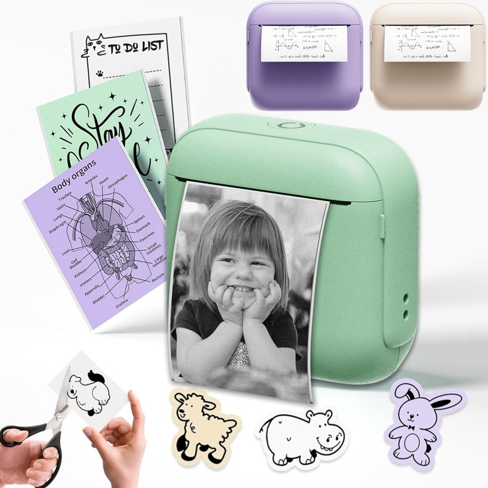 Jual Pocket Photo Printer 200DPI Wireless Bluetooth-Compatible Sticker ...