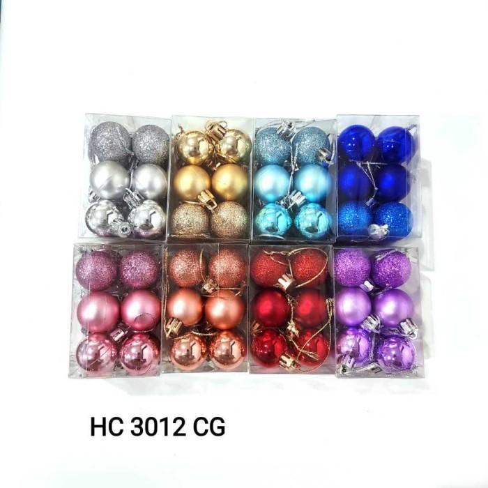 Jual [ 20cm 15cm 12cm 10cm 8cm ] Bola Natal Jumbo Besar isi 12 Packing ...