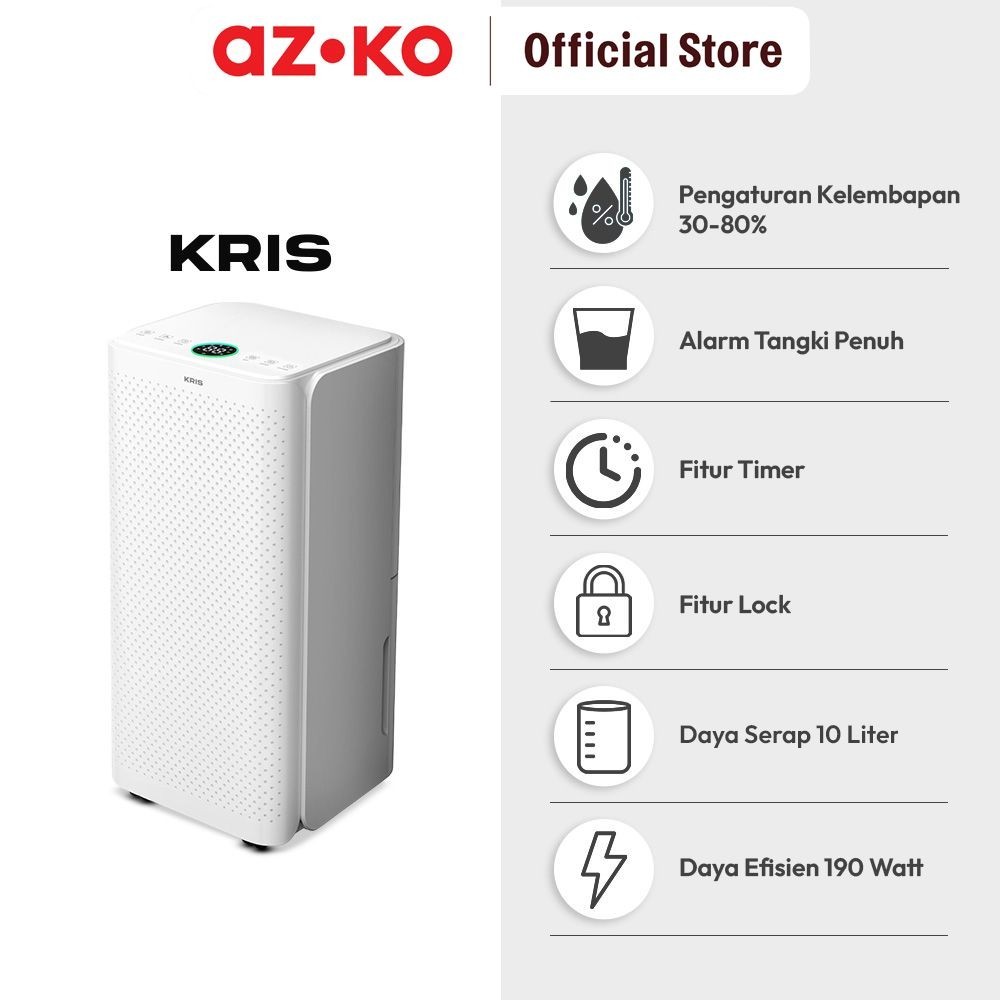 Jual AZKO KRIS 10 ltr Dehumidifier - Putih Alat Pengatur Kelembapan ...