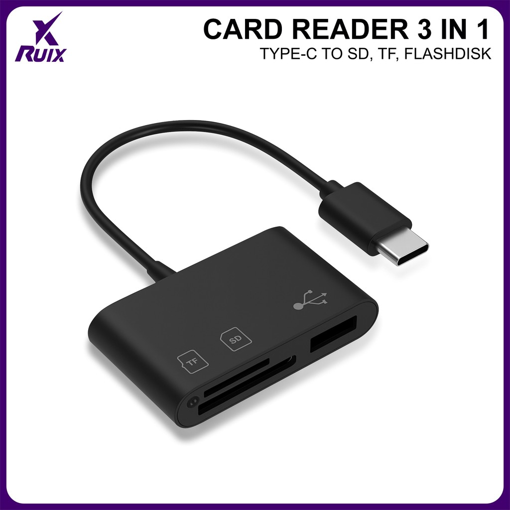 Jual Card Reader 3in1 OTG HUB Micro USB dan Type C - Lightning - USB ...