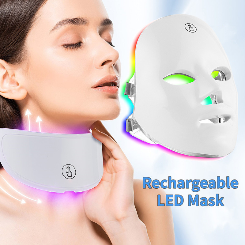 Jual LED Face Neck Mask Reargeable LED Photon Beauty Maine Facial ...