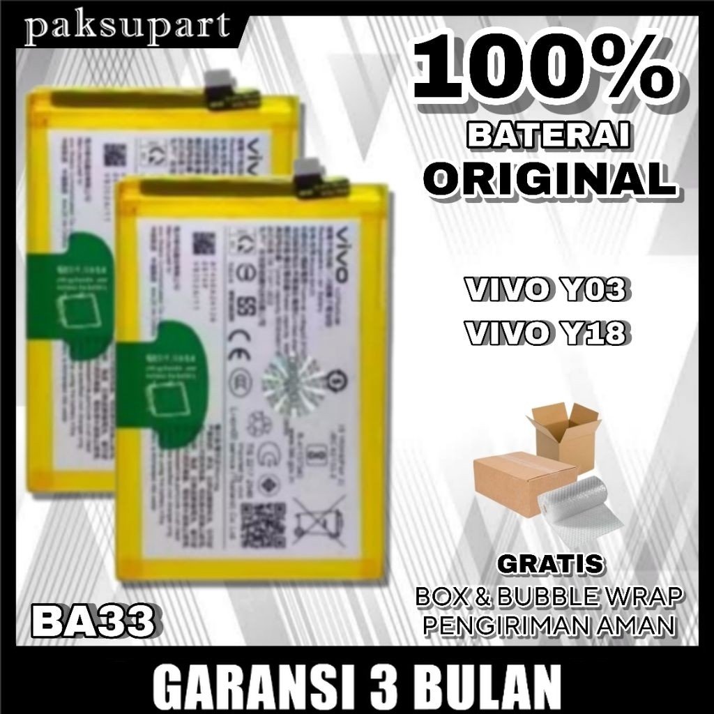 Jual BATERAI BATREI BATTERY BATRE VIVO Y03 / Y18 BA33 BA 33 ORIGINAL ...