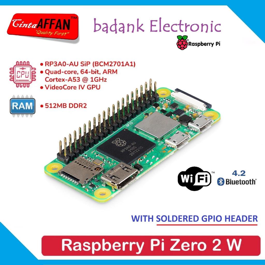 Jual Raspberry Pi Zero 2W (Pre-Soldered GPIO Header) | Shopee Indonesia
