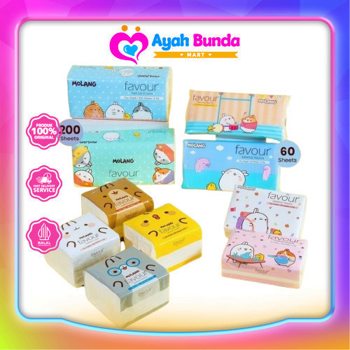 Jual Tisu Wajah Favour Molang Softpack 200 Sheets Tisu Halus Lembut ...