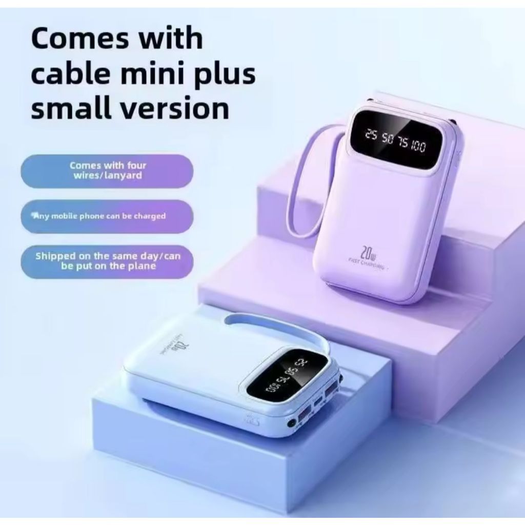Jual Power Bank 10.000mAh Mini 20W Fast Charging 4 Kabel Output ...