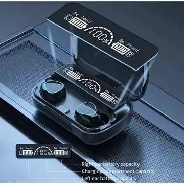 M10 TWS Bluetooth Headset Earphone Nirkabel Digital Display Touch Control Stereo Bass