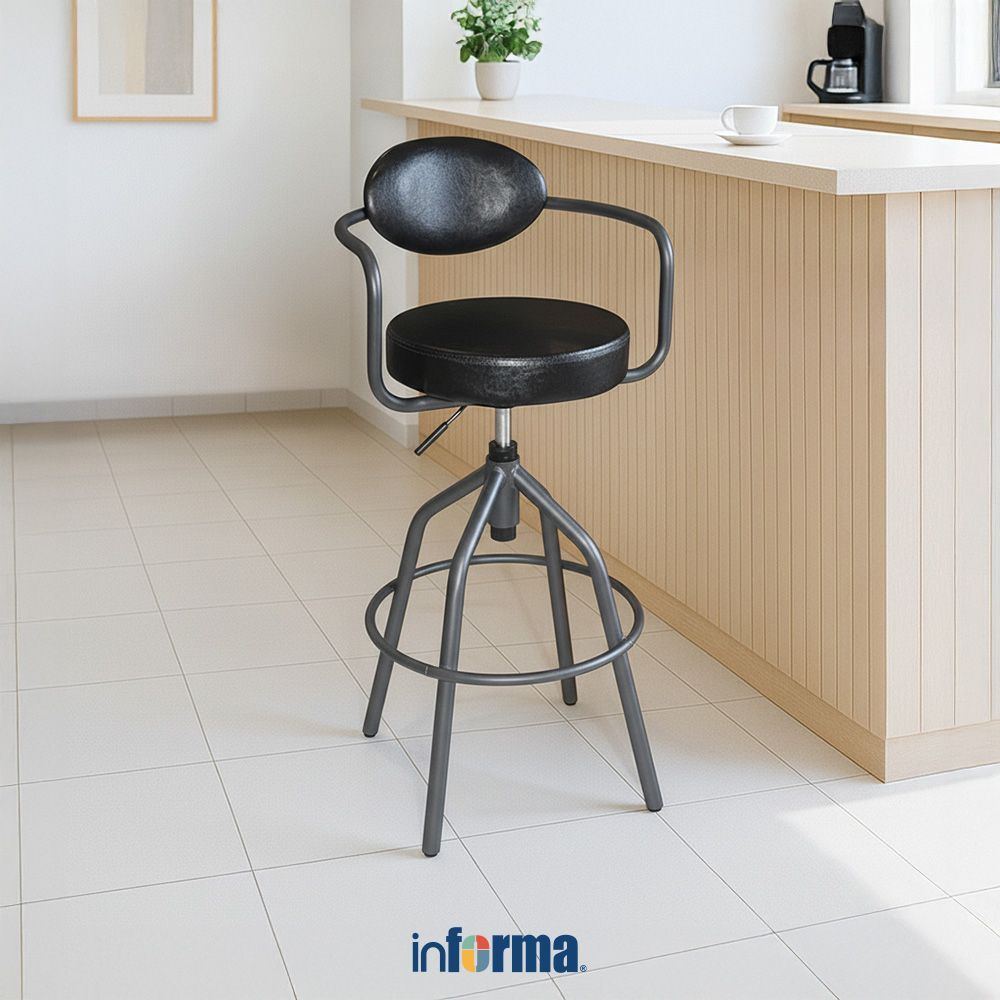 Jual Informa Langfang Kursi Bar Kulit - Hitam Bar Stool Kursi Kafe ...