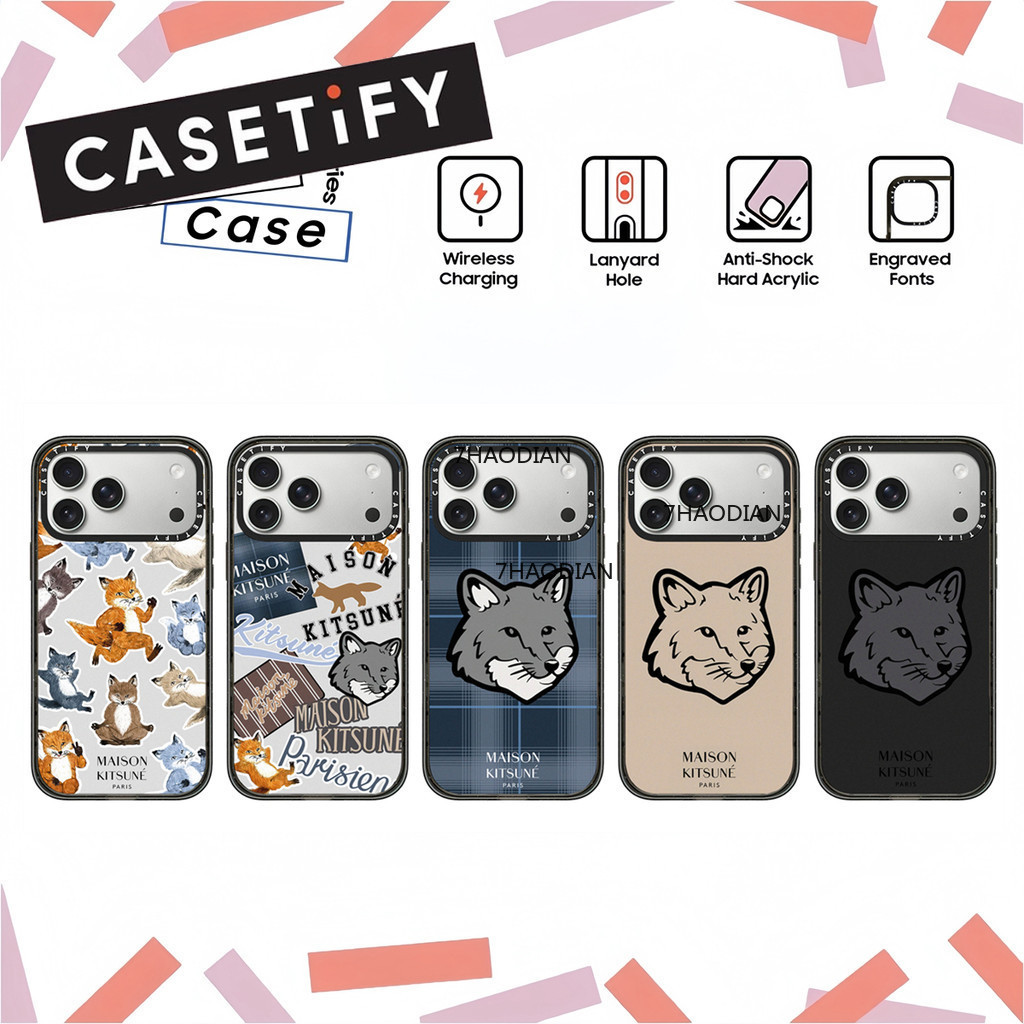 Jual Drop Proof CASETIFY Maison Kitsune Classic Fox Hard Plastic