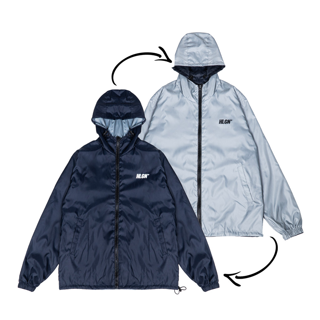 Jual Hooligans Jacket Reversible Montero Navy - Light Gray | Shopee ...