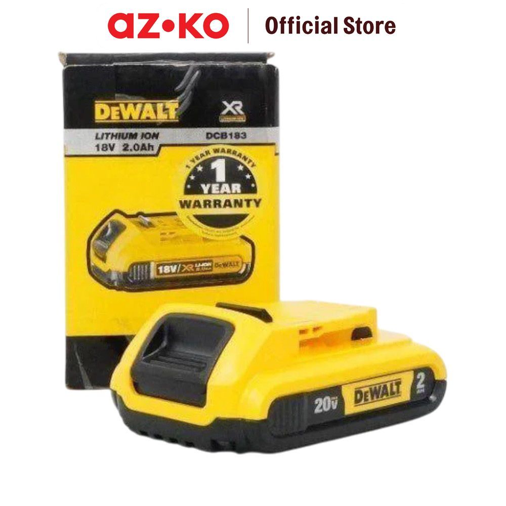 Jual AZKO Dewalt Baterai Rechargeable 20V 2Ah DCB183-KR - Kuning/hitam ...