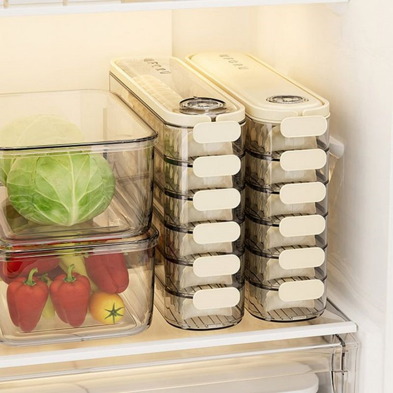 Jual Dumpling Storage Containers With Lids Fridge Freezer Timer ...