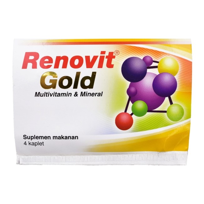Jual Renovit Gold Vitamin Strip Isi 4 Kaplet | Renofit | Multivitamin ...