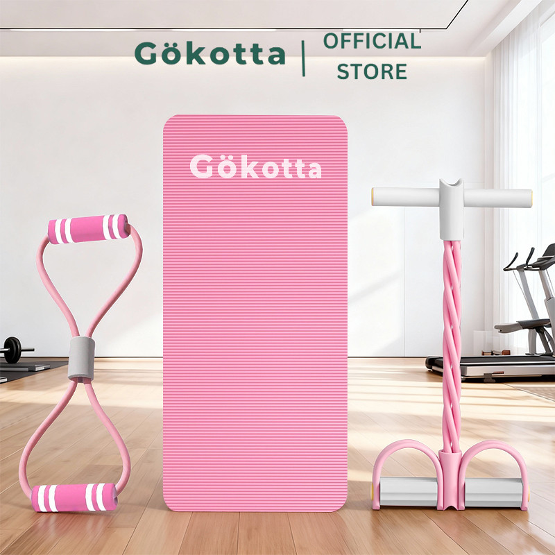 GOKOTTA Paket Latihan Kebugaran  (3 in 1) - Alat Olahraga Praktis Rumahan untuk Yoga, Pilates & Pembentukan Tubuh