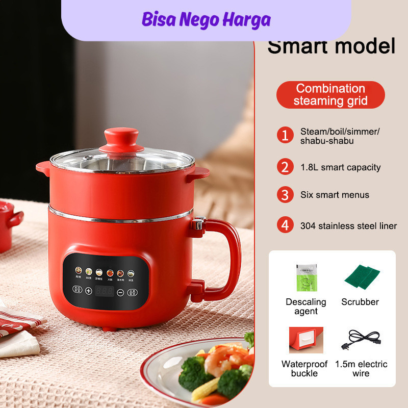Jual KKC Folding Electric Cooking Hot Pot Food Steamer 1.8L Soup ...