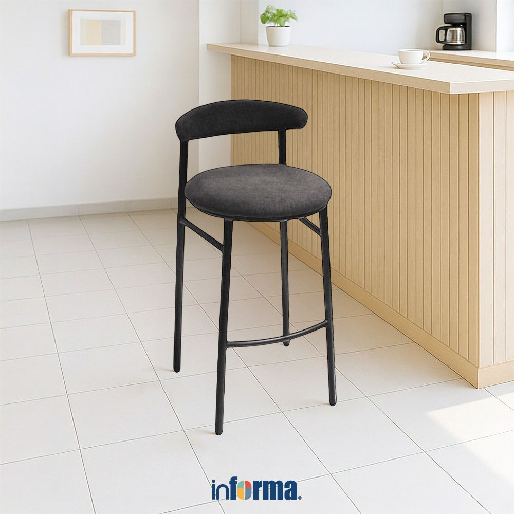 Jual Informa Solana Kursi Bar Fabric - Abu-Abu Tua Bar Stool Kursi Kafe ...