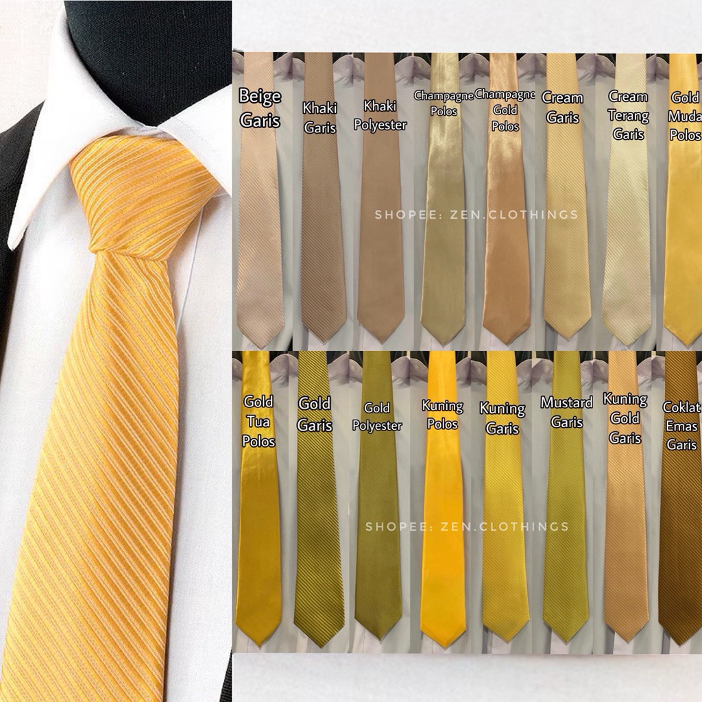 Jual Dasi Pria Ikat Manual Warna Cream Beige Krem Champagne Kuning Gold ...