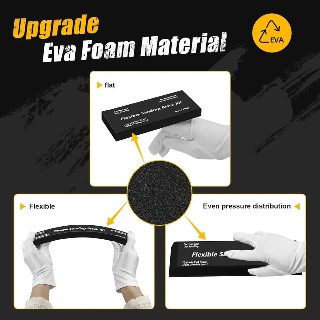 Jual 7PCS Sanding Block Kit Flexible EVA Foam Wet or Dry Autobody Hand ...