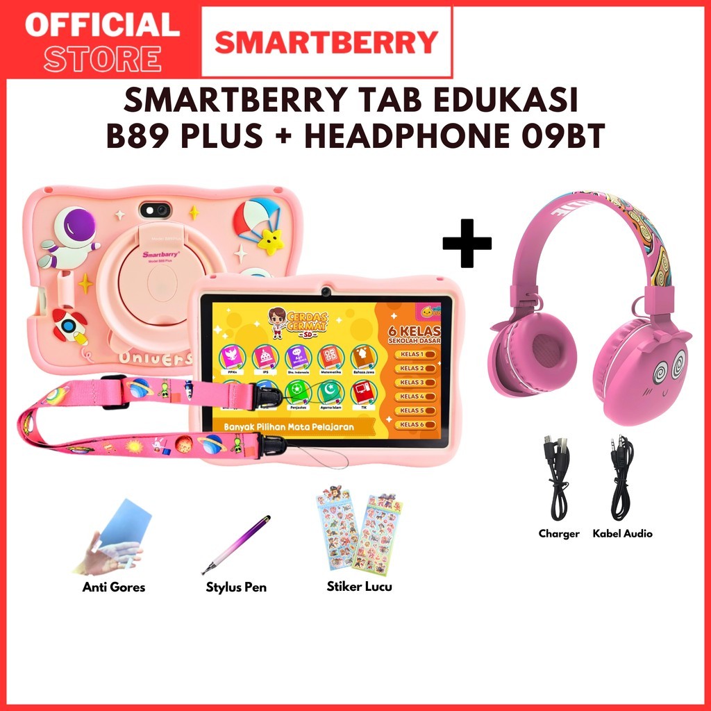 Jual (TABLET + HEADPHONE) SMARTBERRY TABLET SMART TAB B89 PLUS ...