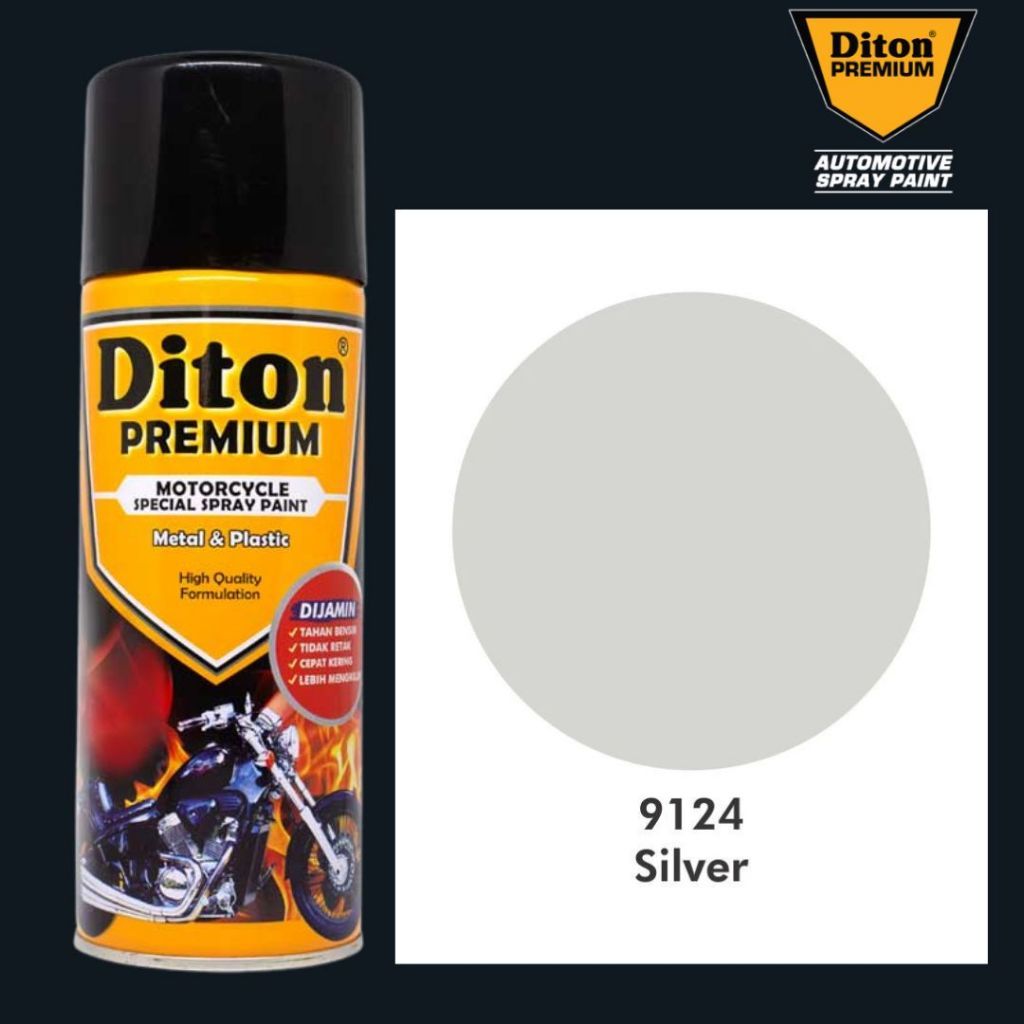 Jual DITON PAINT DITON PREMIUM 400CC CAT SEMPROT 9124 SILVER - OVERPAST ...