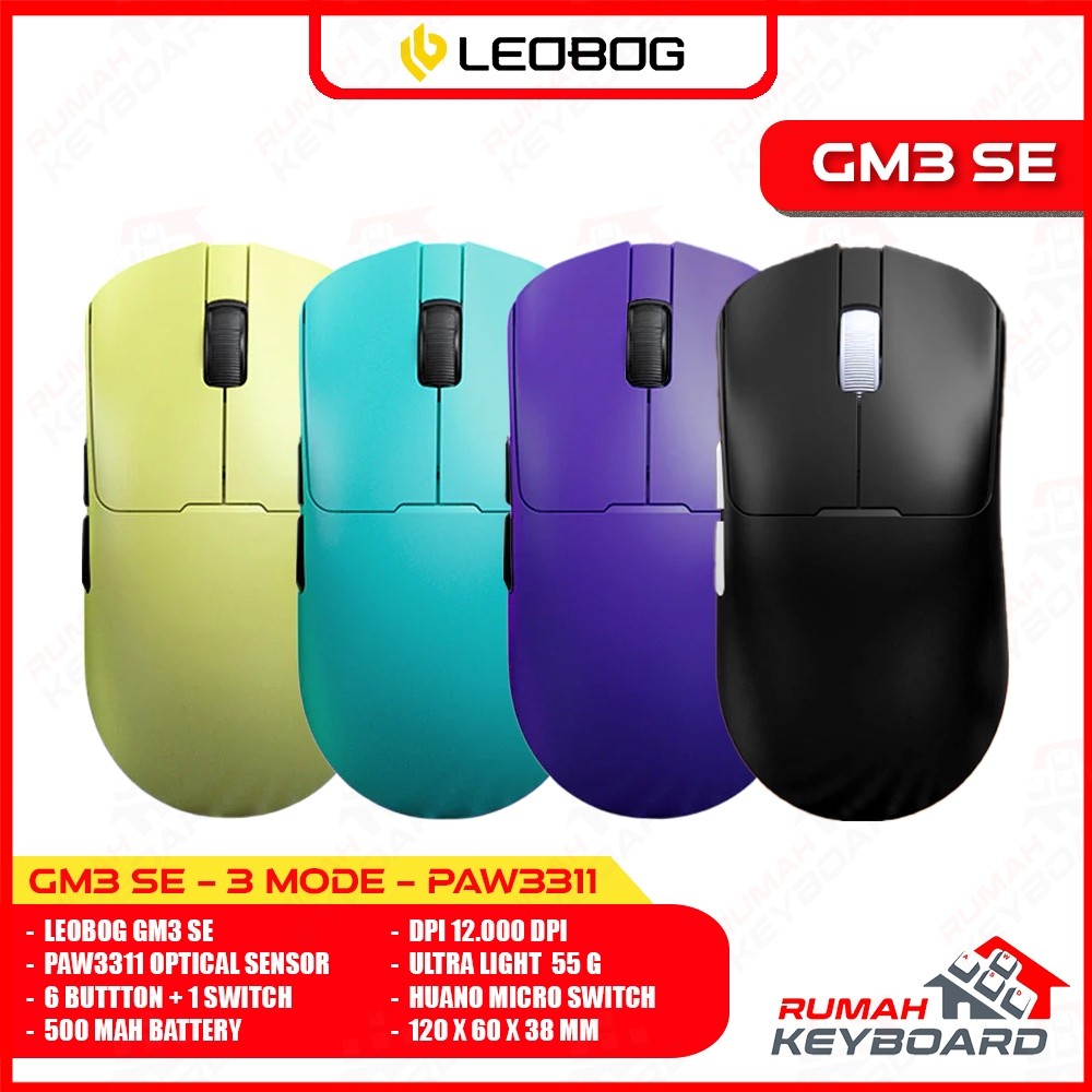 Jual LEOBOG - GM3 SE - 3 MODE - 12000 DPI - PAW3311 - Light Weight ...