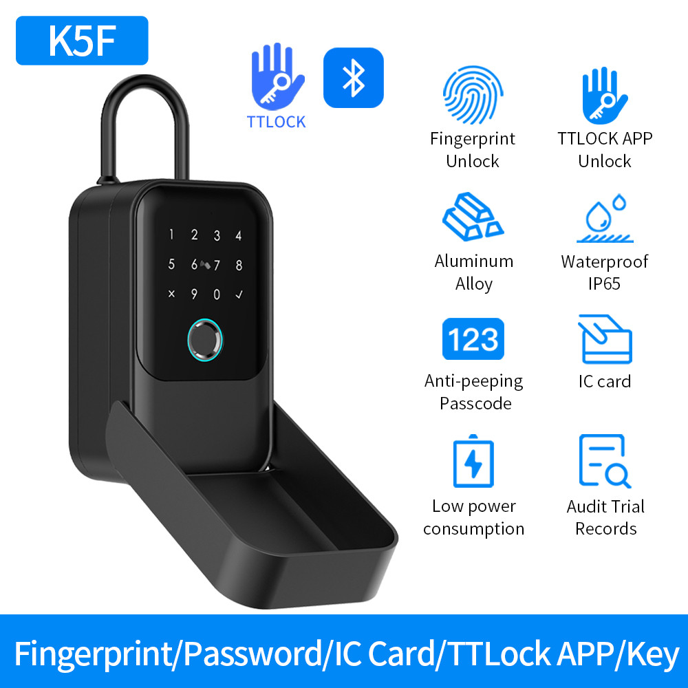 Jual Fingerprint Key Box Storage Secret Key Lock Fusebox BLE Tuya ...