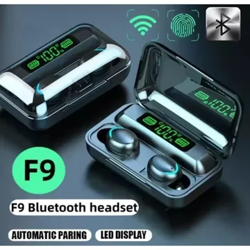 F9 5C TWS Bluetooth Headset Earphone Nirkabel LED Display Powerbank Case Touch Control