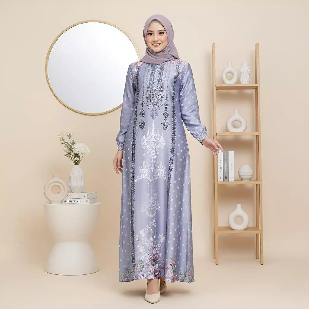 Detail bahan silk Gamis Rohwa