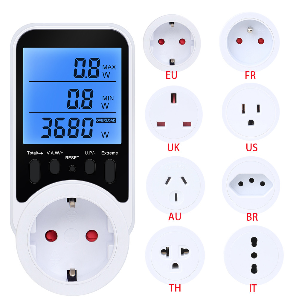 Jual gital Voltage Consumption Power Meter Watt AC Electricity Analyzer ...