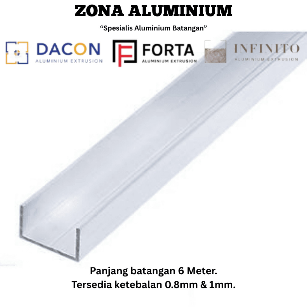 Jual DACON FORTA INFINITO Aluminium Batangan U 3/4x4