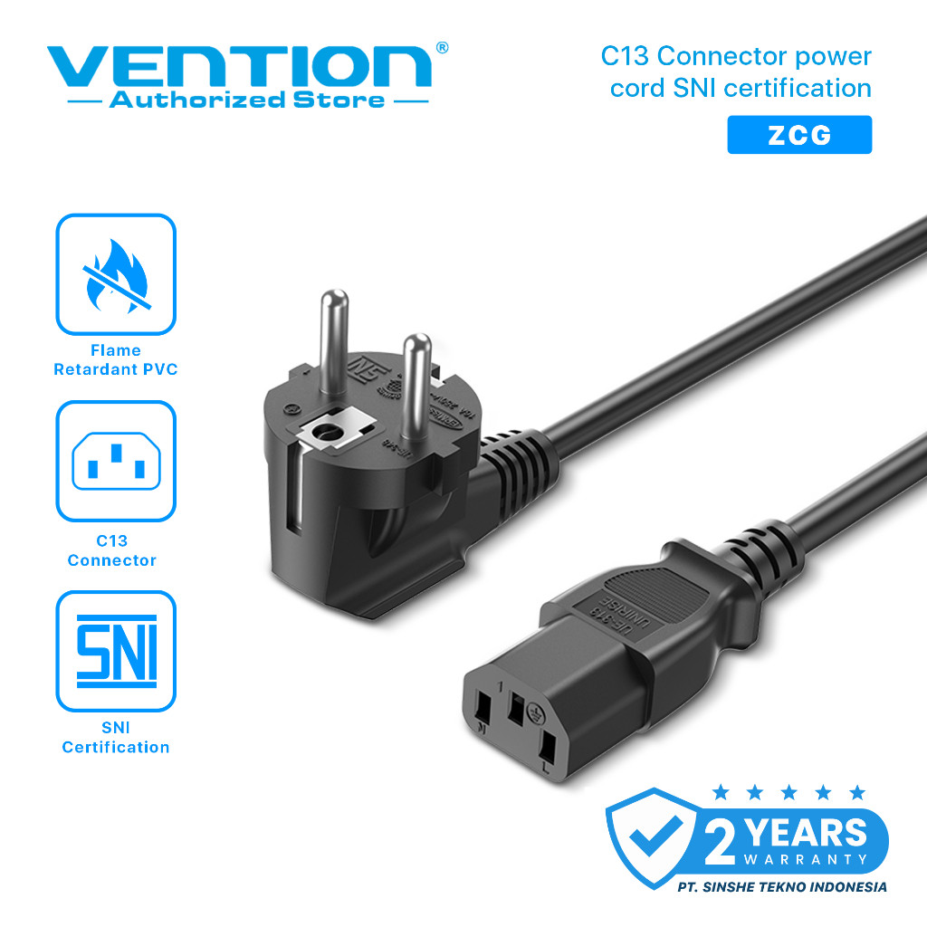 Jual Original Vention Kabel Power CPU PC Komputer UPS C13 Connector 3 ...