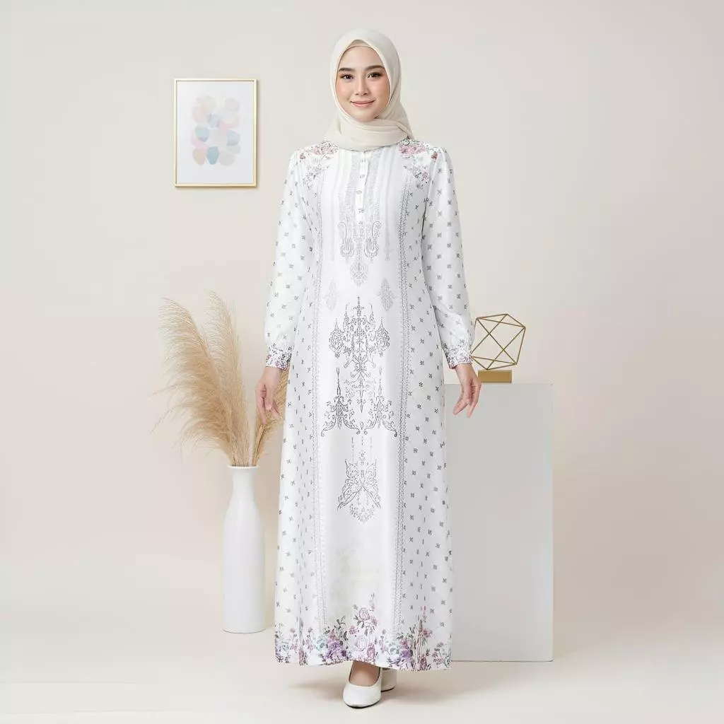 Gamis Rohwa Silk tampilan full body