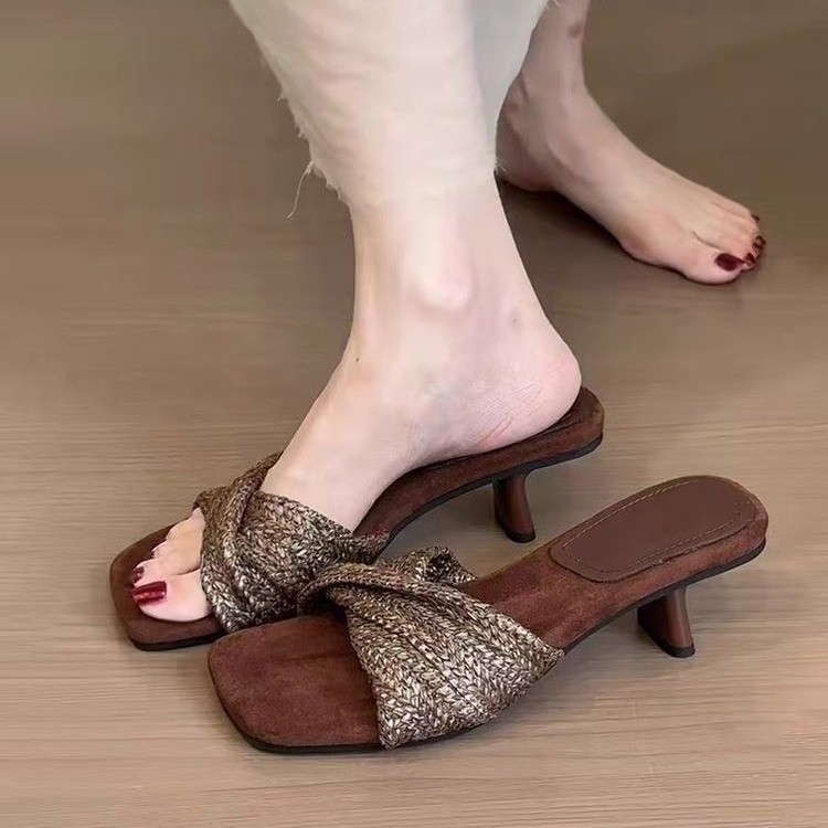 Jual [COD] Sandal wedges ujung terbuka gaya Hong Kong | Shopee Indonesia