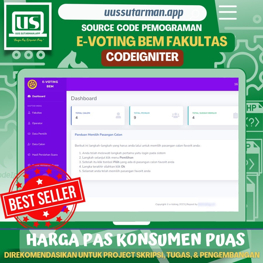 Jual Source Code E-Voting BEM Berbasis Web (Codeigniter) | Shopee Indonesia